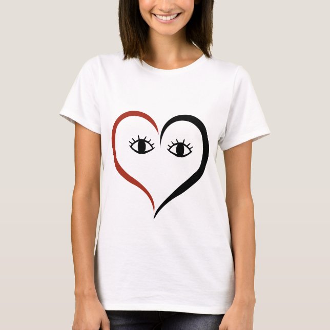 Ansikte Heart T Shirt (Framsida)