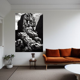 Ansikte i berget | AI Art Poster