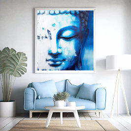 Ansikte i Buddha i Blue | Digital Art-Poster Poster