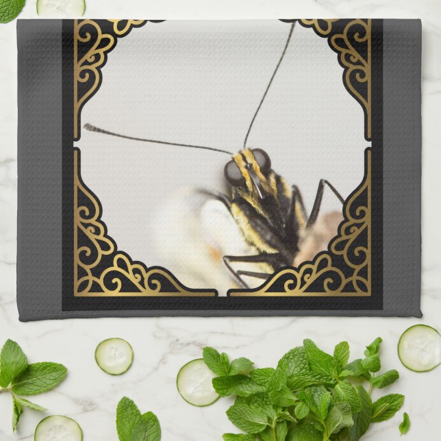 Ansikte i Butterfly-CloseUp Monarch Kökshandduk (Vikta)