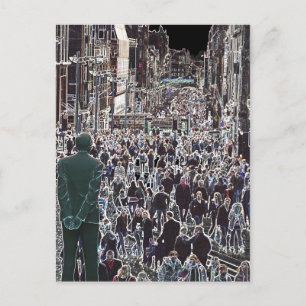 Ansikte i Crowd Glasgow Scotland Postcard Vykort