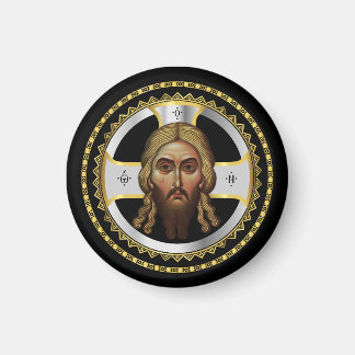 Ansikte i den kristna ortodoxa svarta ikonen magnet