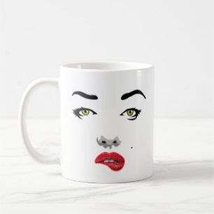 Ansikte i en ängel kaffemugg