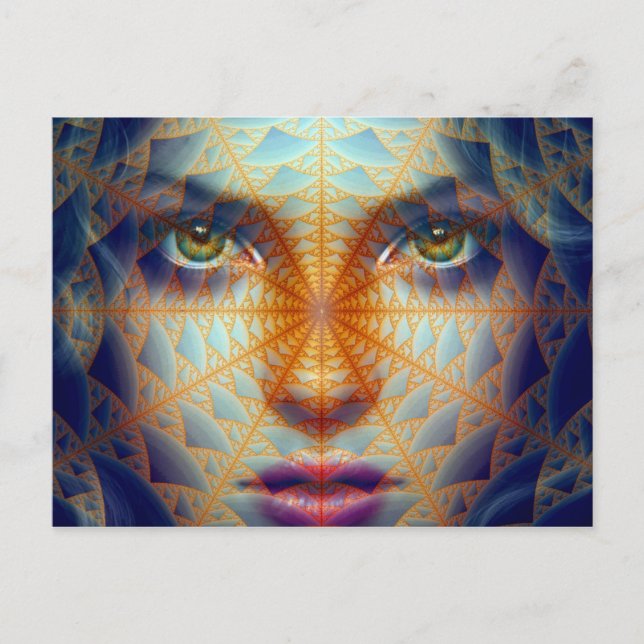 Ansikte i en ängel vykort (Framsida)