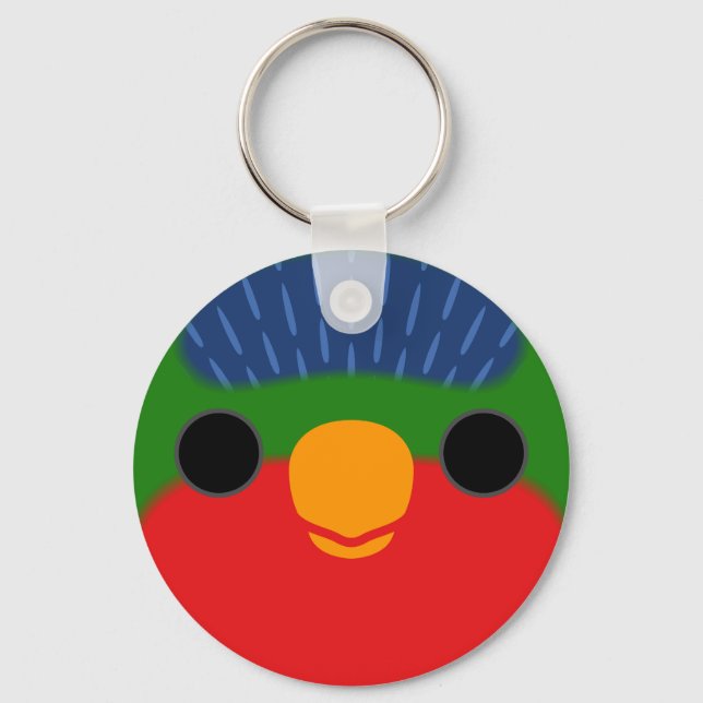Ansikte i en blå lorikeet nyckelring (Framsida)