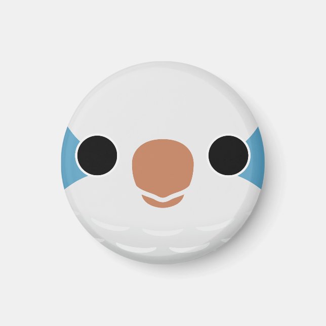 Ansikte i en Blue Munk Parakeet Magnet (Framsidan)