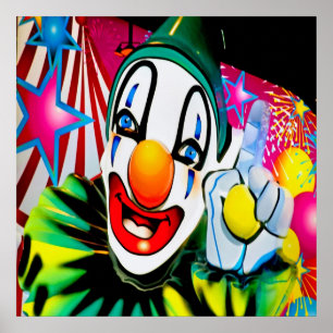 Ansikte i en Clown Poster