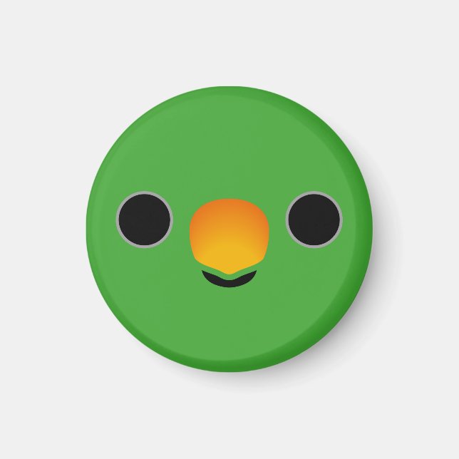 Ansikte i en Eclectus Parrot (hane) Magnet (Framsidan)