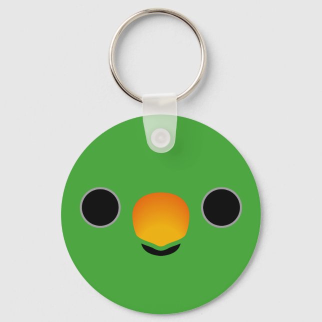 Ansikte i en Eclectus Parrot (hane) Nyckelring (Framsida)