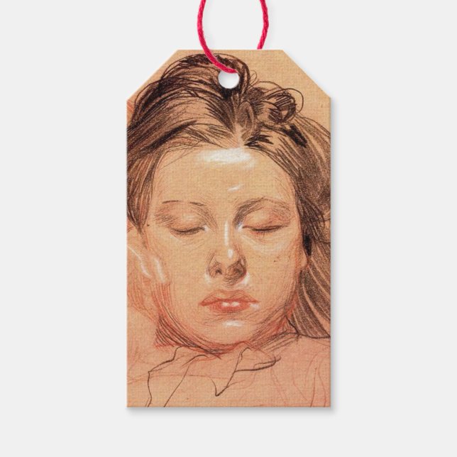 Ansikte i en flicka Asov (av Frantisek Kupka) Presentetikett (Framsidan)