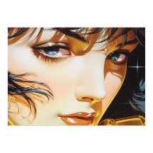 Ansikte i en Golden Girl Airbrush Art