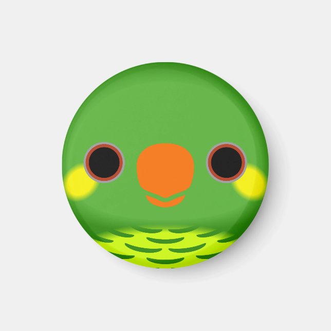 Ansikte i en Gult-kontrollerad lorikeet Magnet (Framsidan)