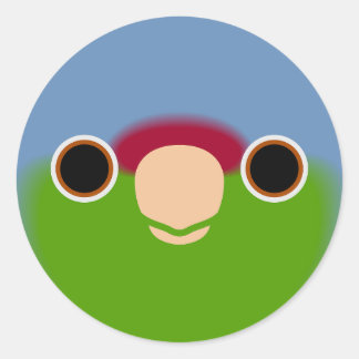 Ansikte i en häpnadsväckande Lilac-belagd amazon Runt Klistermärke