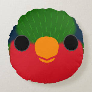 Ansikte i en Kuhls lorikeet Rund Kudde