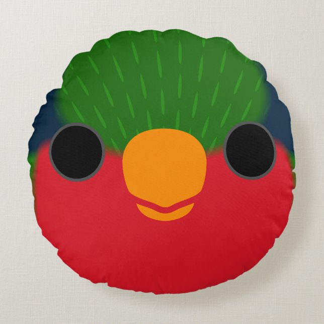 Ansikte i en Kuhls lorikeet Rund Kudde (Framsidan)