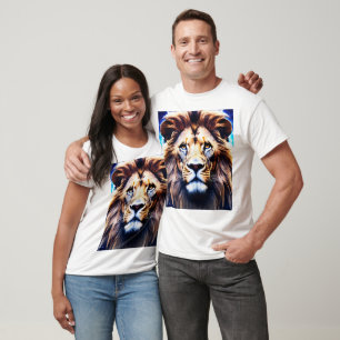 Ansikte i en lejon konstruktion t shirt