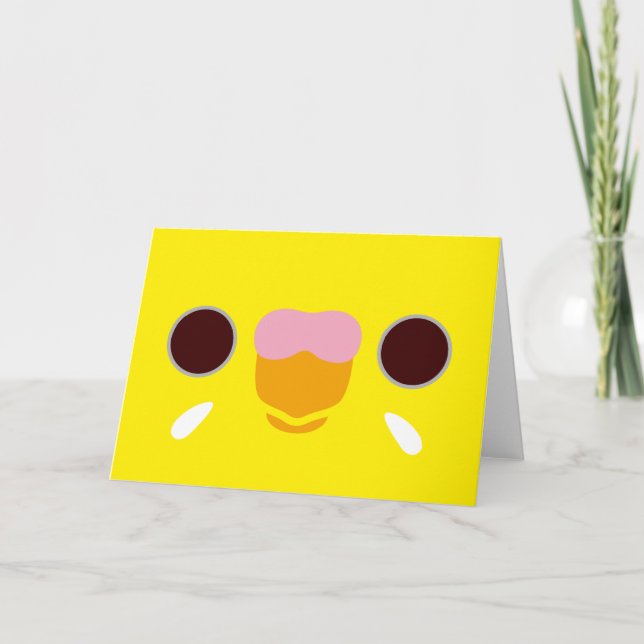 Ansikte i en lutinobudgie kort (Framsida)