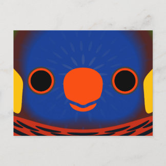 Ansikte i en Massenas Lorikeet Helg Vykort