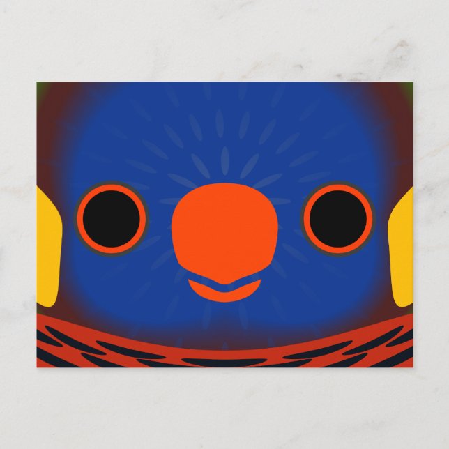 Ansikte i en Massenas Lorikeet Helg Vykort (Framsida)