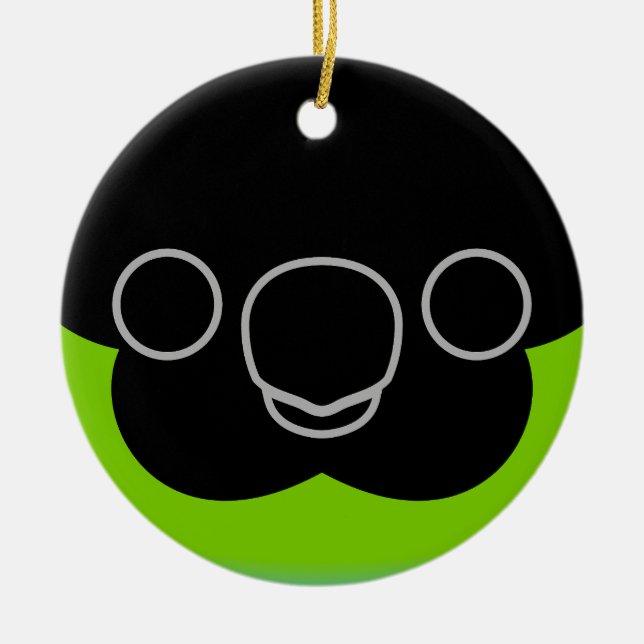 Ansikte i en Nanday parakeet Julgransprydnad Keramik (Framsidan)