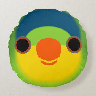 Ansikte i en ny kaledonisk lorikeet rund kudde