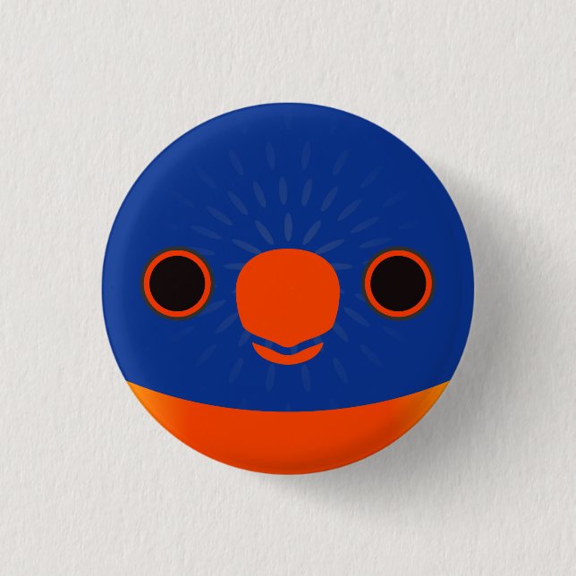 Ansikte i en regnbåge Lorikeet Knapp (Framsida)