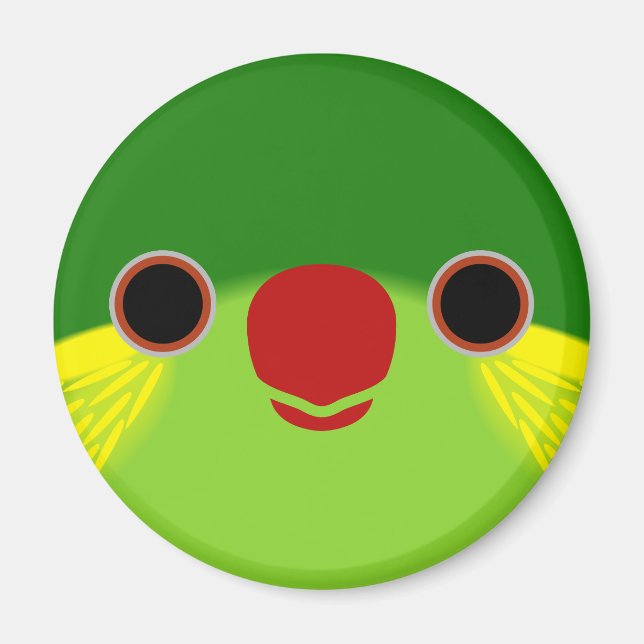 Ansikte i en rödflankad lorikeet magnet (Framsidan)