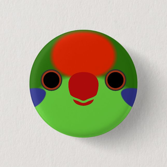 Ansikte i en rödfrontad lorikeet knapp (Framsida)