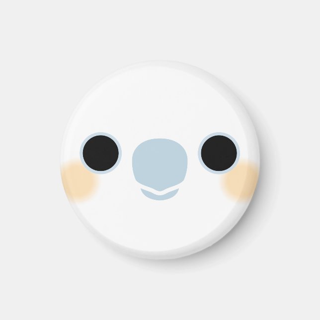 Ansikte i en rödvingad cockatoo magnet (Framsidan)