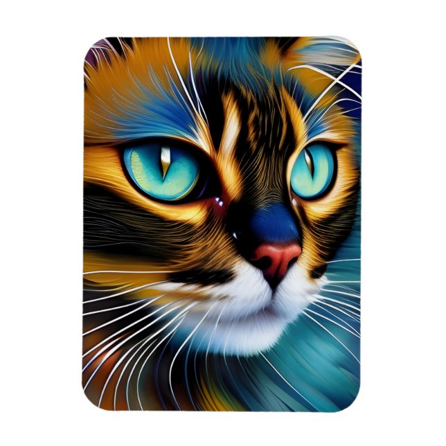 Ansikte i en söt Lynx-punkt Siamese Magnet (Vertikal)