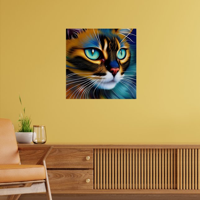 Ansikte i en söt Lynx-punkt Siamese Poster (Vardagsrum 2)