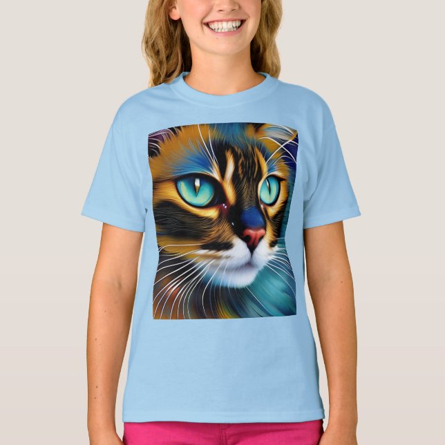 Ansikte i en söt Lynx-punkt Siamese T Shirt (Framsida)
