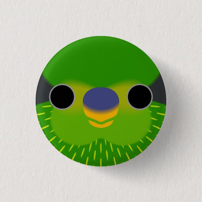 Ansikte i en strimlad lorikeet knapp (Framsida)