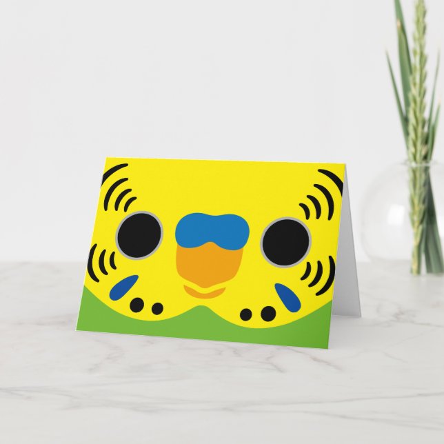 Ansikte i en vanlig manlig budgie kort (Framsida)