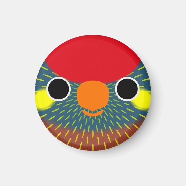 Ansikte i en varierad Lorikeet Magnet (Framsidan)