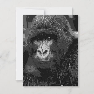 Ansikte i Gorilla-inbjudningar - Lustigt animalisk Inbjudningar