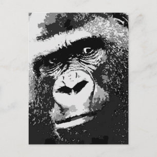 Ansikte i Gorilla Vykort