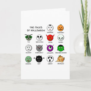 Ansikte i Halloween Kort