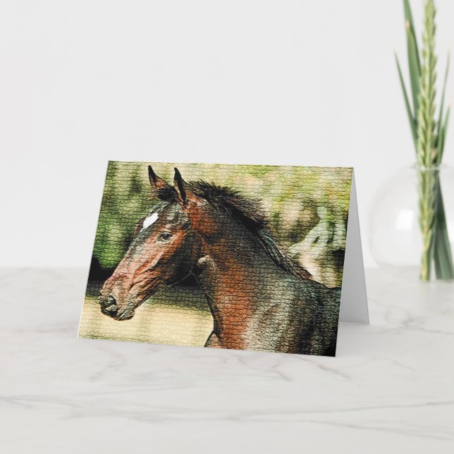 Ansikte i Horse Mosaic Tiles Kort (Framsida)