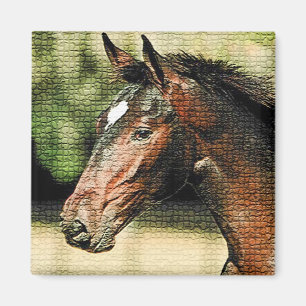 Ansikte i Horse Mosaic Tiles Magnet