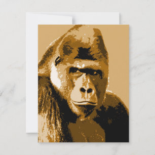 Ansikte i inbjudningar till Gorilla Anpassningsbar