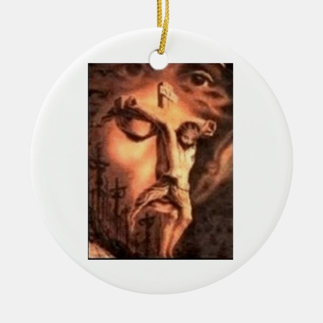 ANSIKTE i JESUS Julgransprydnad Keramik (Framsidan)
