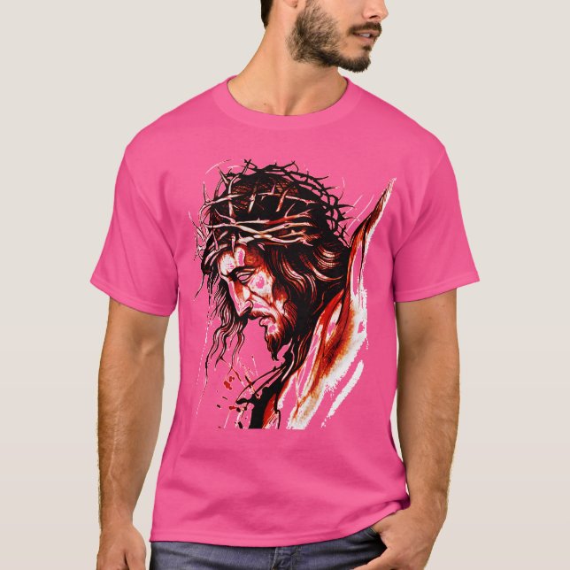Ansikte i Jesus-Teckning T Shirt (Framsida)