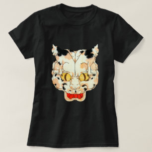 Ansikte i Katt, Utagawa Yoshifuji, Ukiyo-e T-shirt