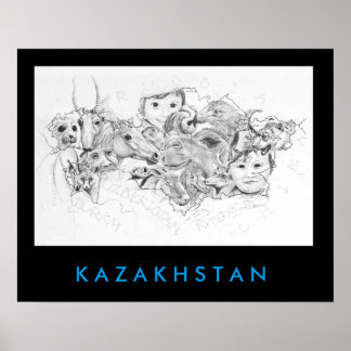 Ansikte i Kazakstan Poster