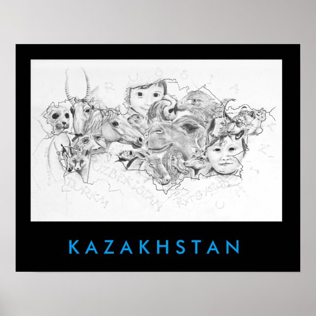 Ansikte i Kazakstan Poster (Framsidan)