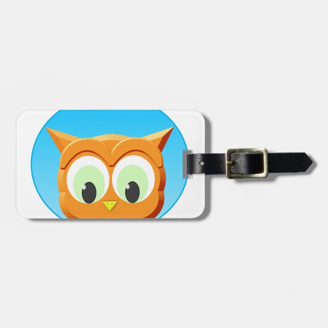 Ansikte i lite Uggla Bagagebricka (Horisontell Framsida)