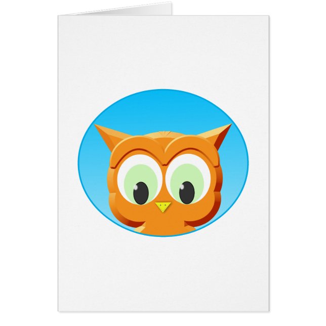 Ansikte i lite Uggla Hälsningskort (Framsidan)