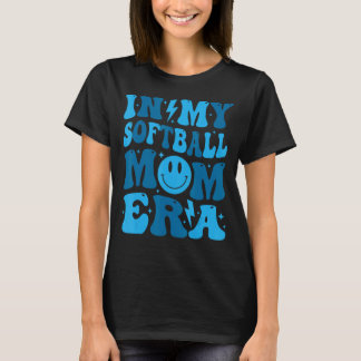 Ansikte i min Softball Mamma Era Groovy Mamma i Bo T Shirt