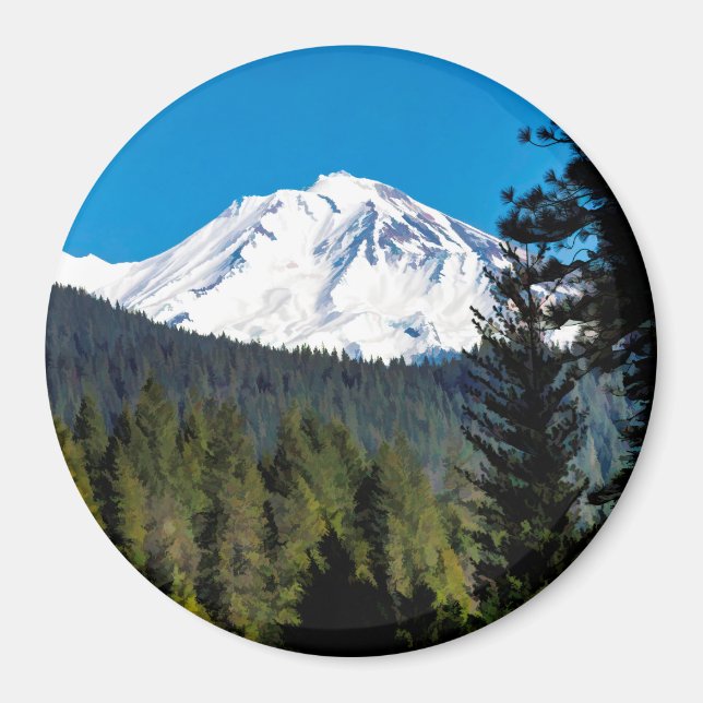 ANSIKTE I MOUNT SHASTA MAGNET (Framsidan)